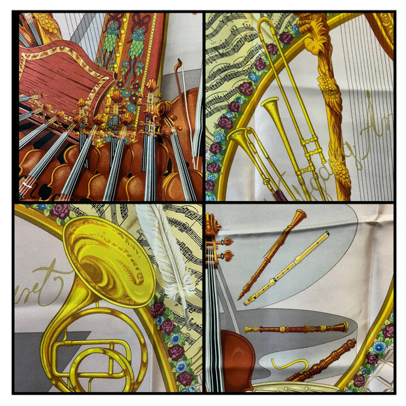 HERMES Hermès Silk Scarf  Hommage a Mozart Hermes Silk Scarf - Picture 5 of 16